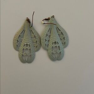 Plunder Light Green Filigree Earrings